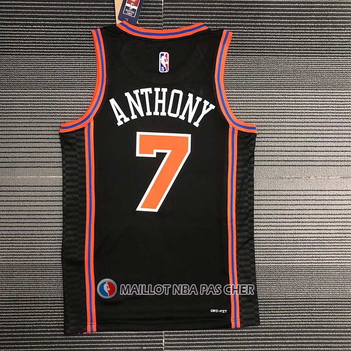 Maillot New York Knicks Carmelo Anthony NO 7 Ville 2021-22 Noir
